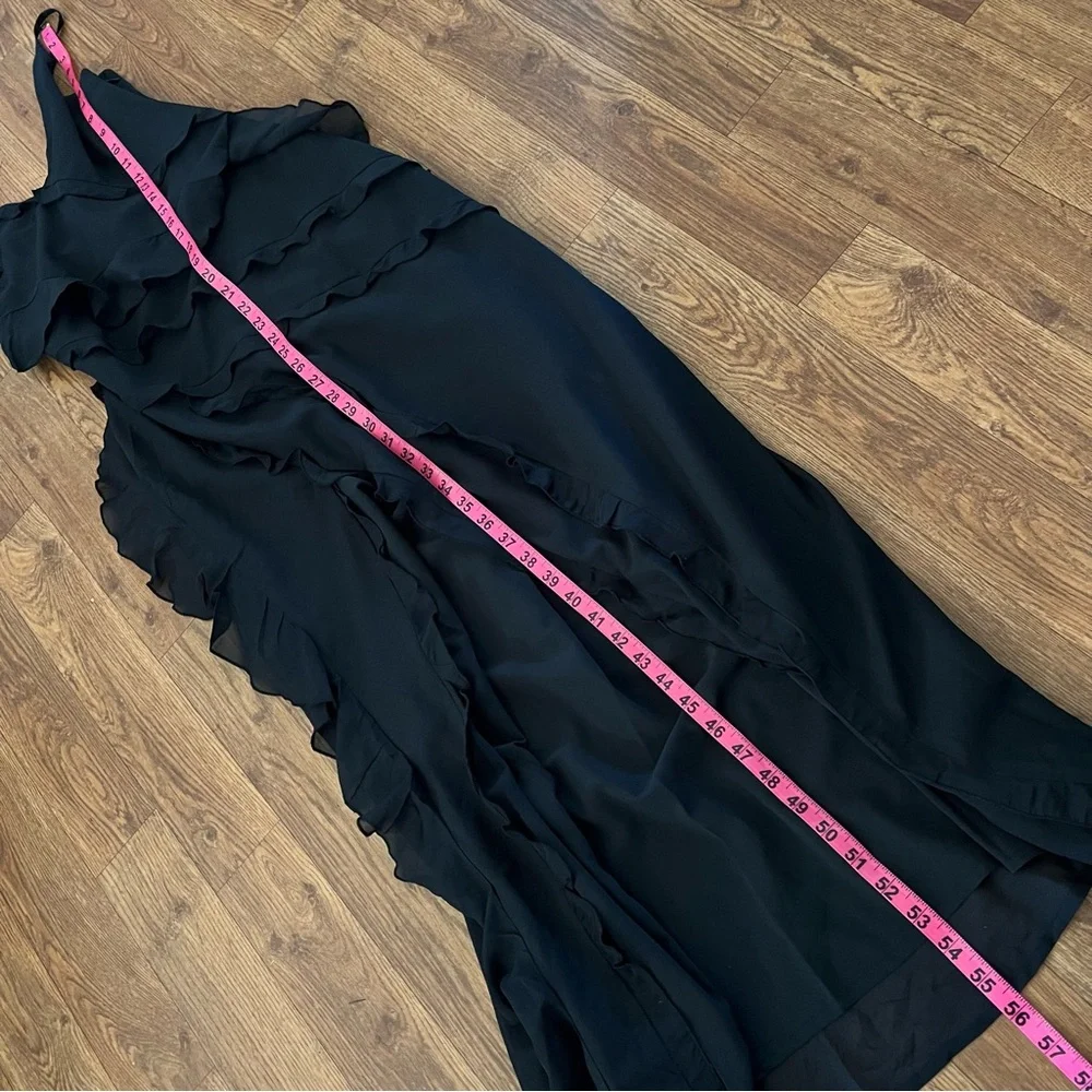 Abercrombie & Fitch Black Draped Ruffle Maxi Dress Size Small T